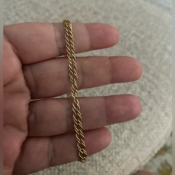 14kt gold Italy double link chain braclet - Picture 4 of 7